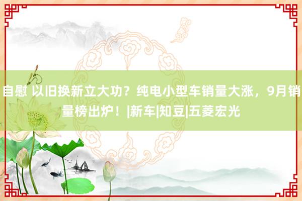 自慰 以旧换新立大功？纯电小型车销量大涨，9月销量榜出炉！|新车|知豆|五菱宏光