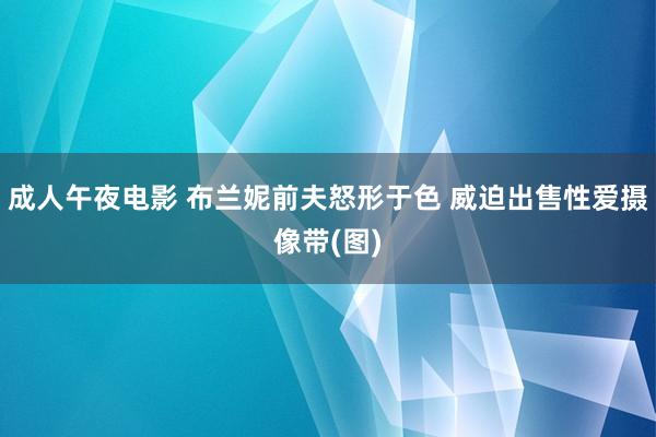 成人午夜电影 布兰妮前夫怒形于色 威迫出售性爱摄像带(图)