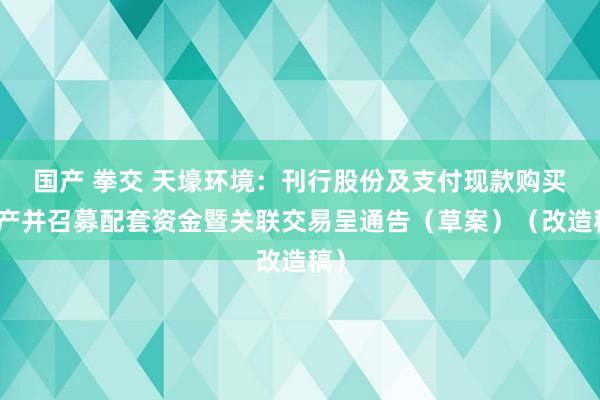 国产 拳交 天壕环境：刊行股份及支付现款购买资产并召募配套资金暨关联交易呈通告（草案）（改造稿）